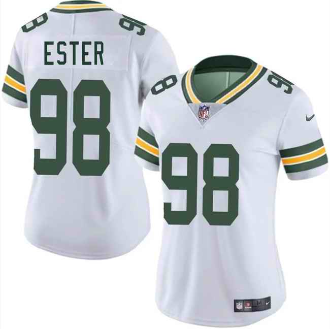 Women's Green Bay Packers #98 James Ester White 2025 Vapor Untouchable Limited Stitched Jersey(Run Small)